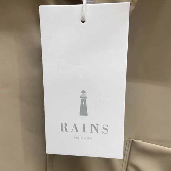 New Rains Button Up Show Shirt Rain Jacket in Beige Unisex XS/S - Picture 5 of 7